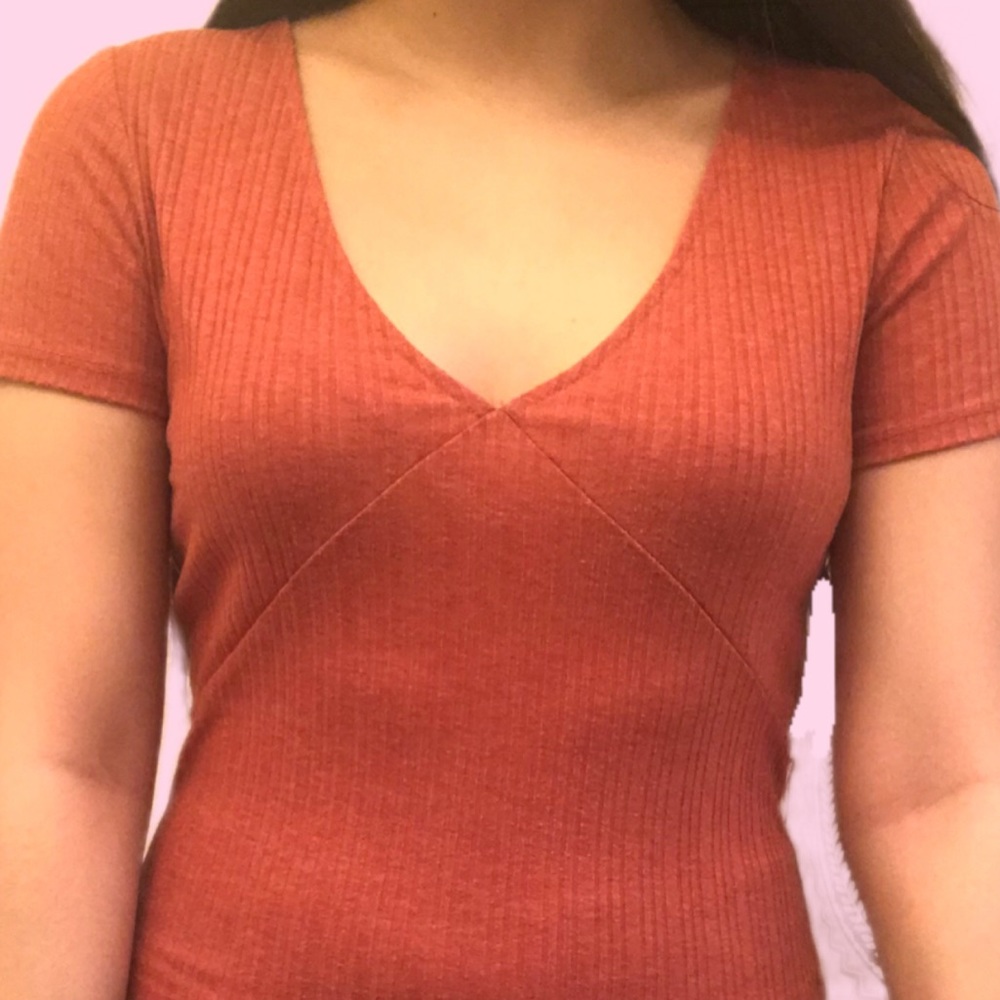 Cropped V Neck Top